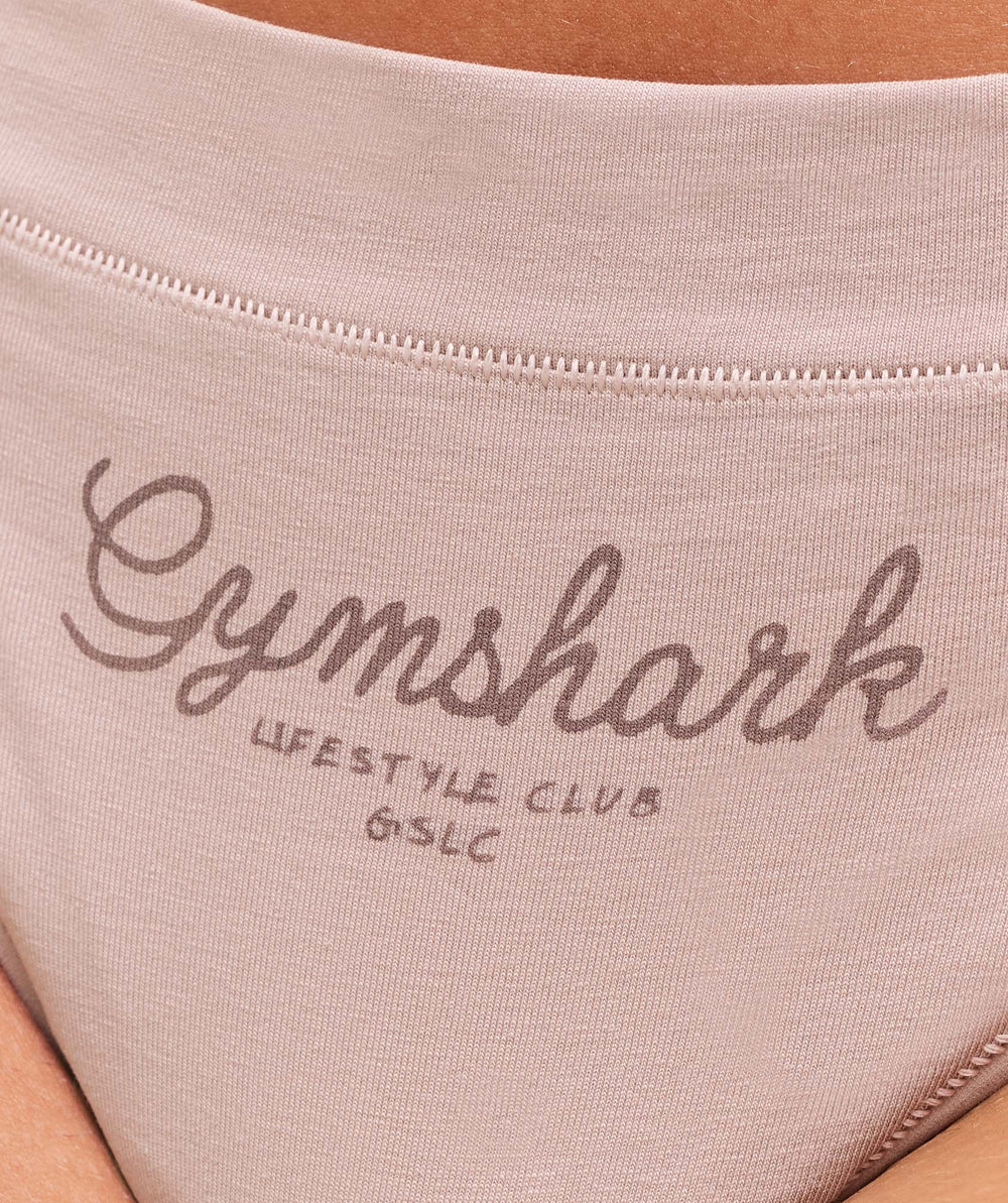 Script Lifestyle Club Graphic Thong - Muted Pink