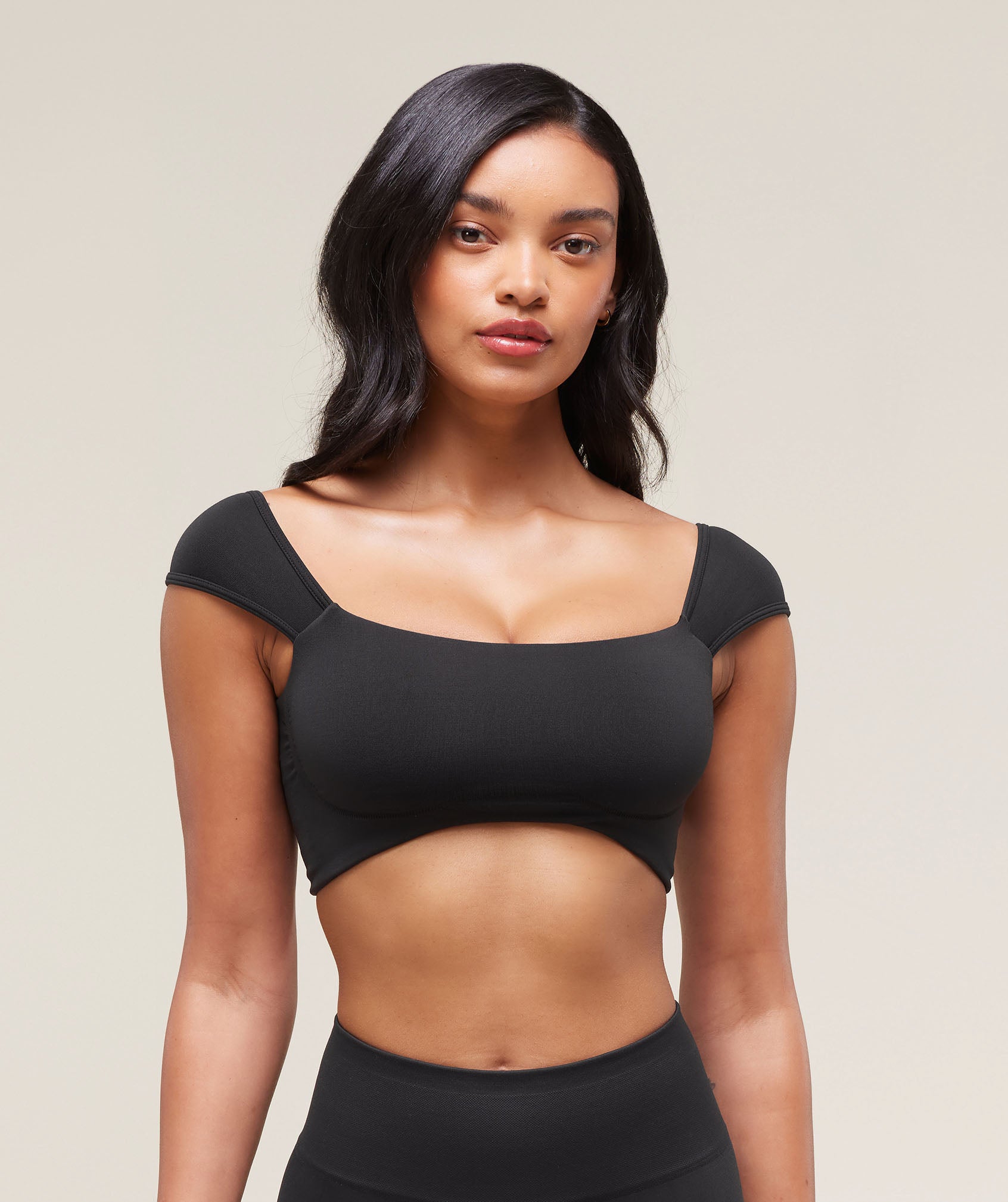 Soft Sculpt Cap Sleeve Bralette - Black
