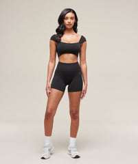 Soft Sculpt Cap Sleeve Bralette - Black
