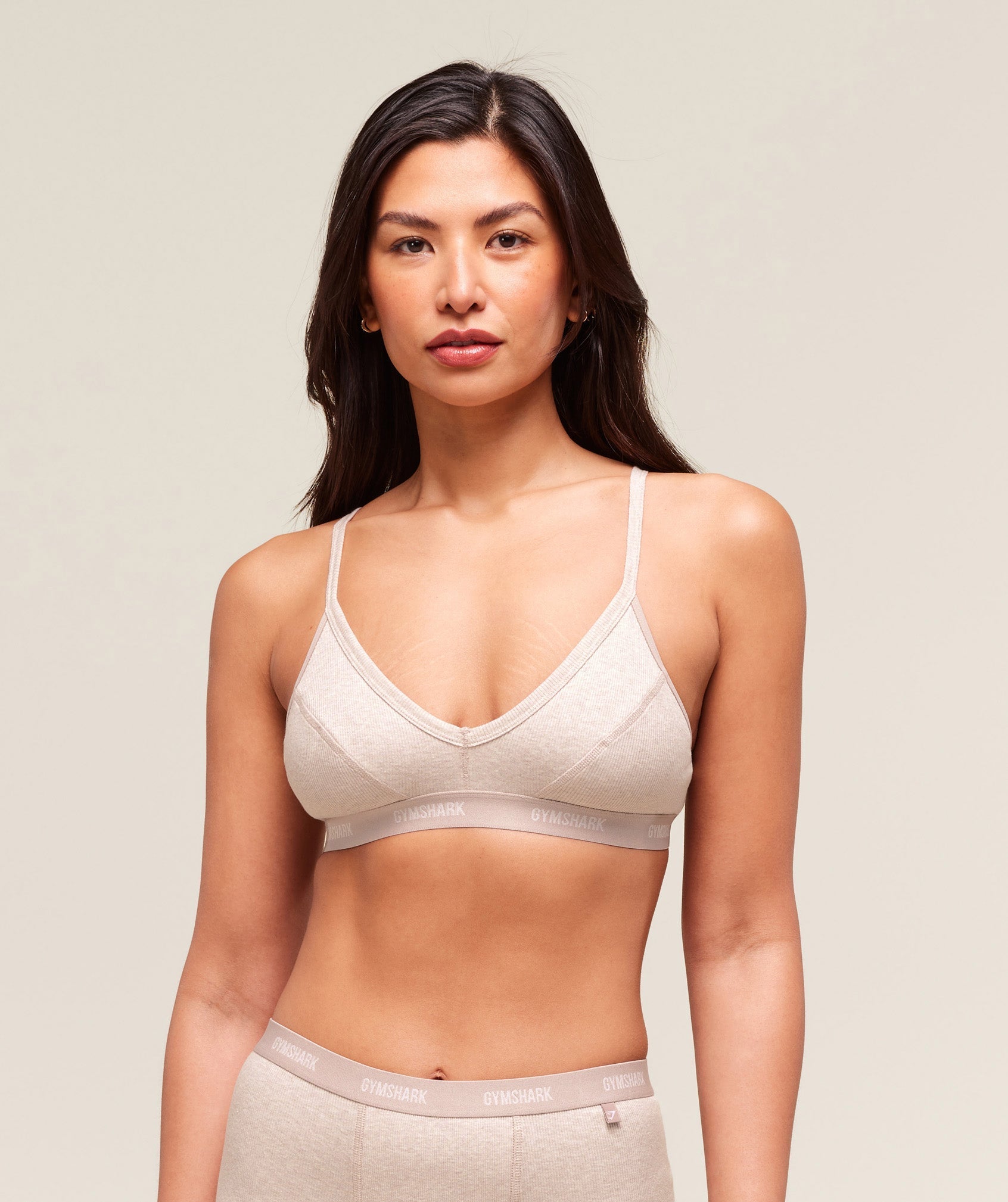 Rib Bralette - Soft Pink Marl