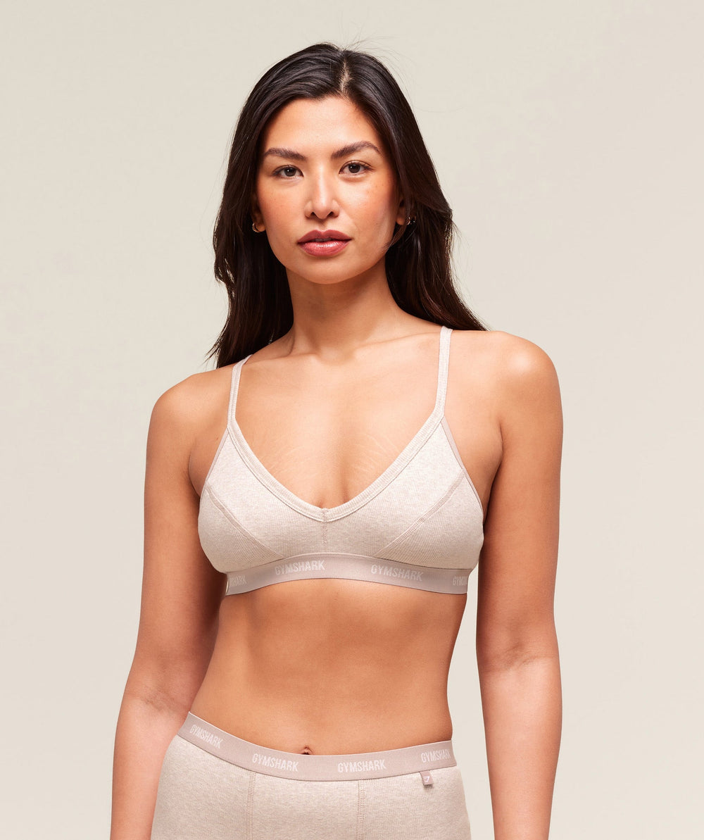Rib Bralette - Soft Pink Marl