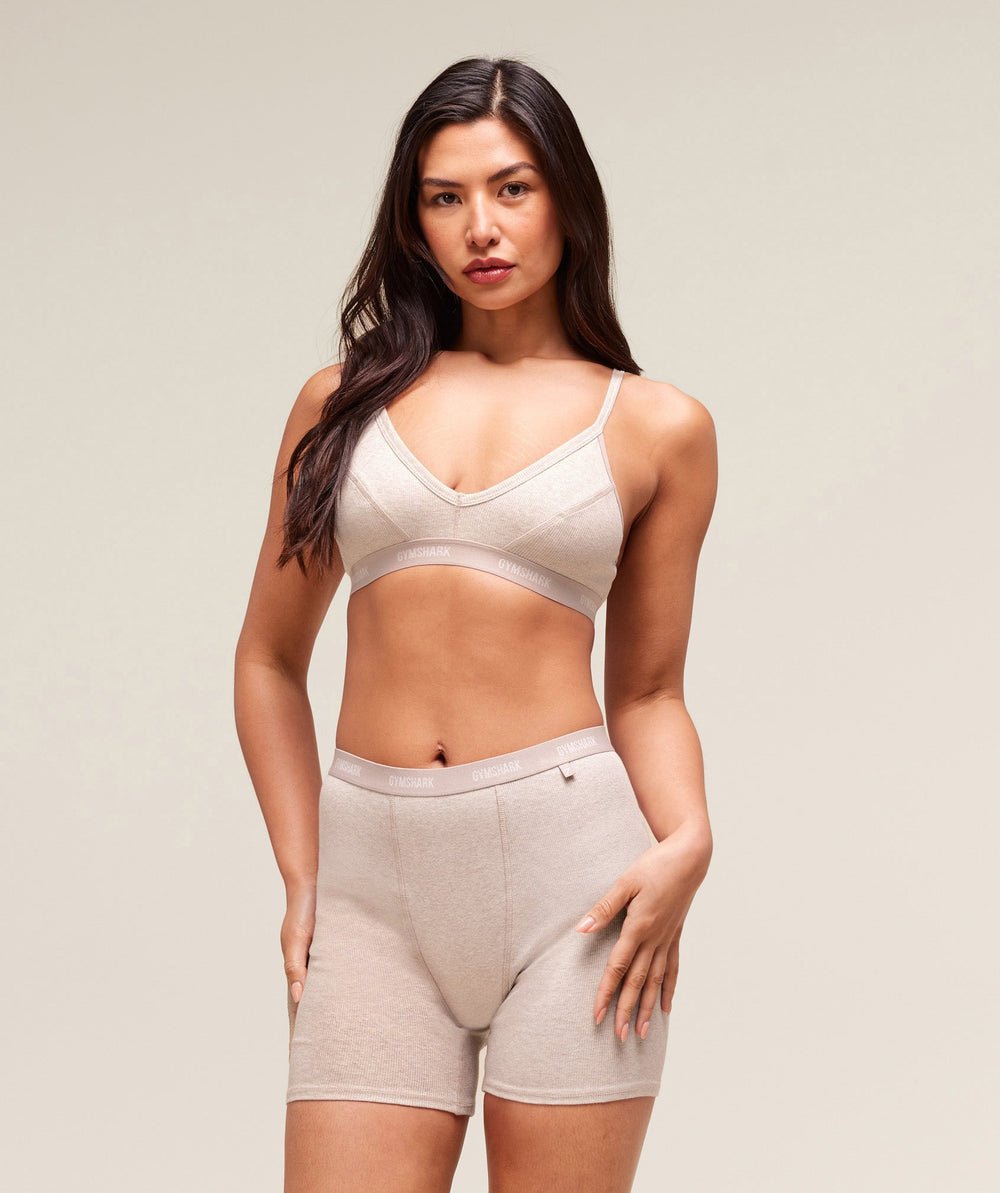 Rib Bralette - Soft Pink Marl