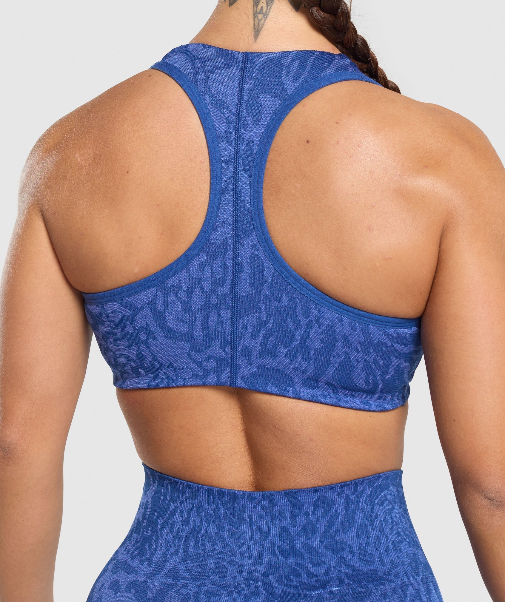 Adapt Safari Seamless Bralette - Wave Blue/Iris Blue
