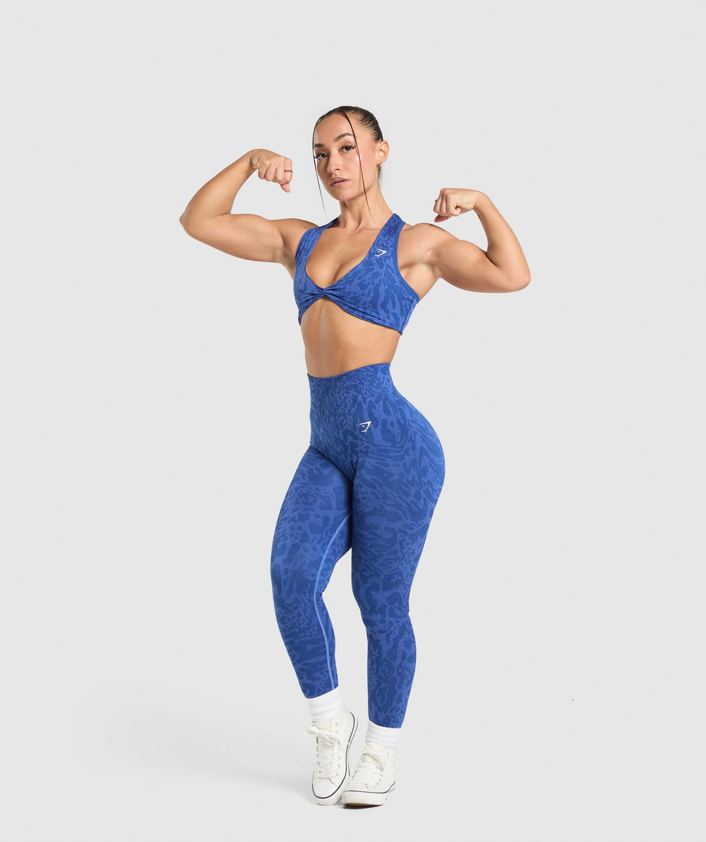 Adapt Safari Seamless Bralette - Wave Blue/Iris Blue
