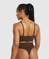 Seamless V Neck Bralette - Archive Brown