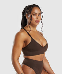 Seamless V Neck Bralette - Archive Brown