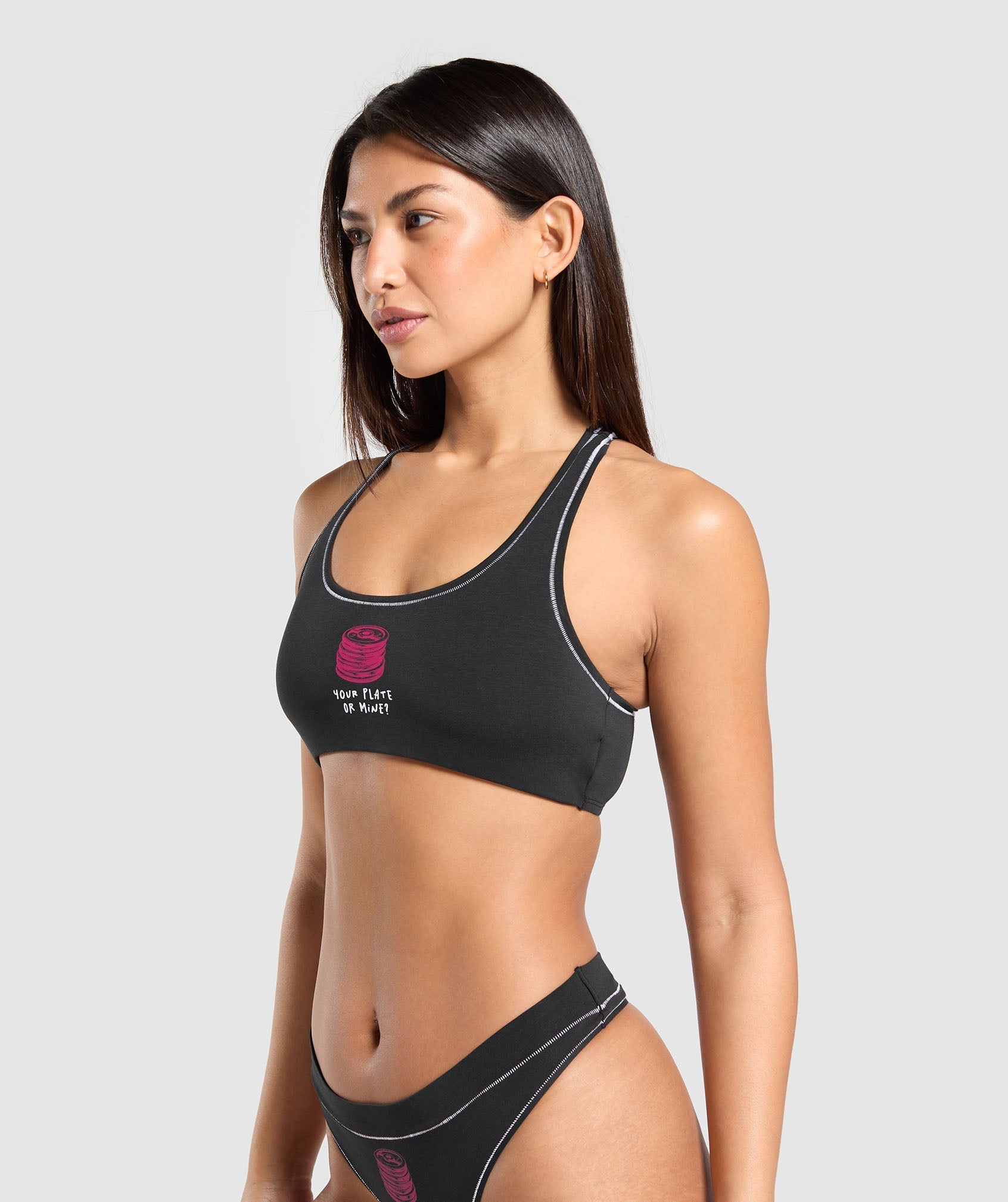 Your Plate or Mine Bralette - Black