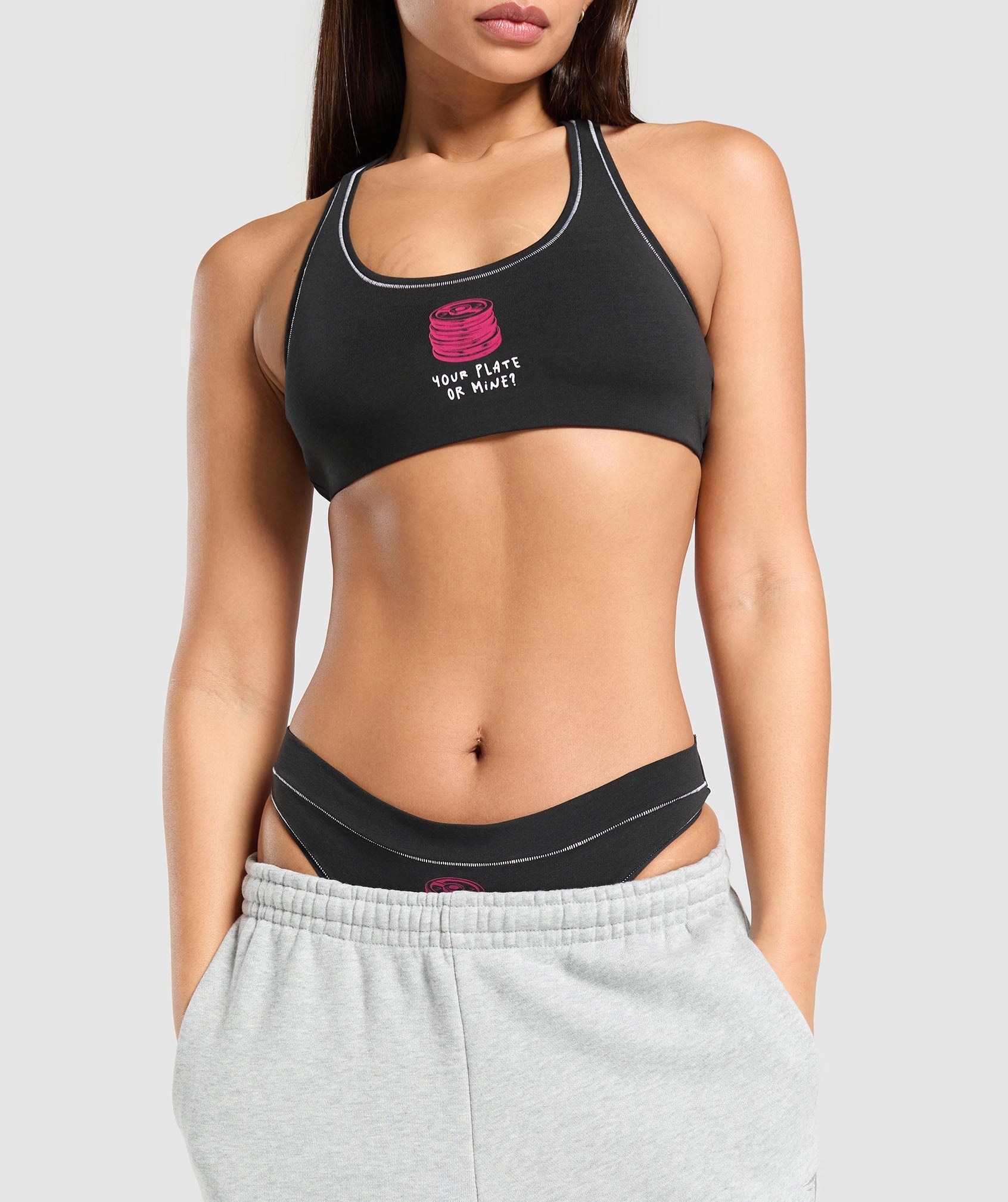 Your Plate or Mine Bralette - Black