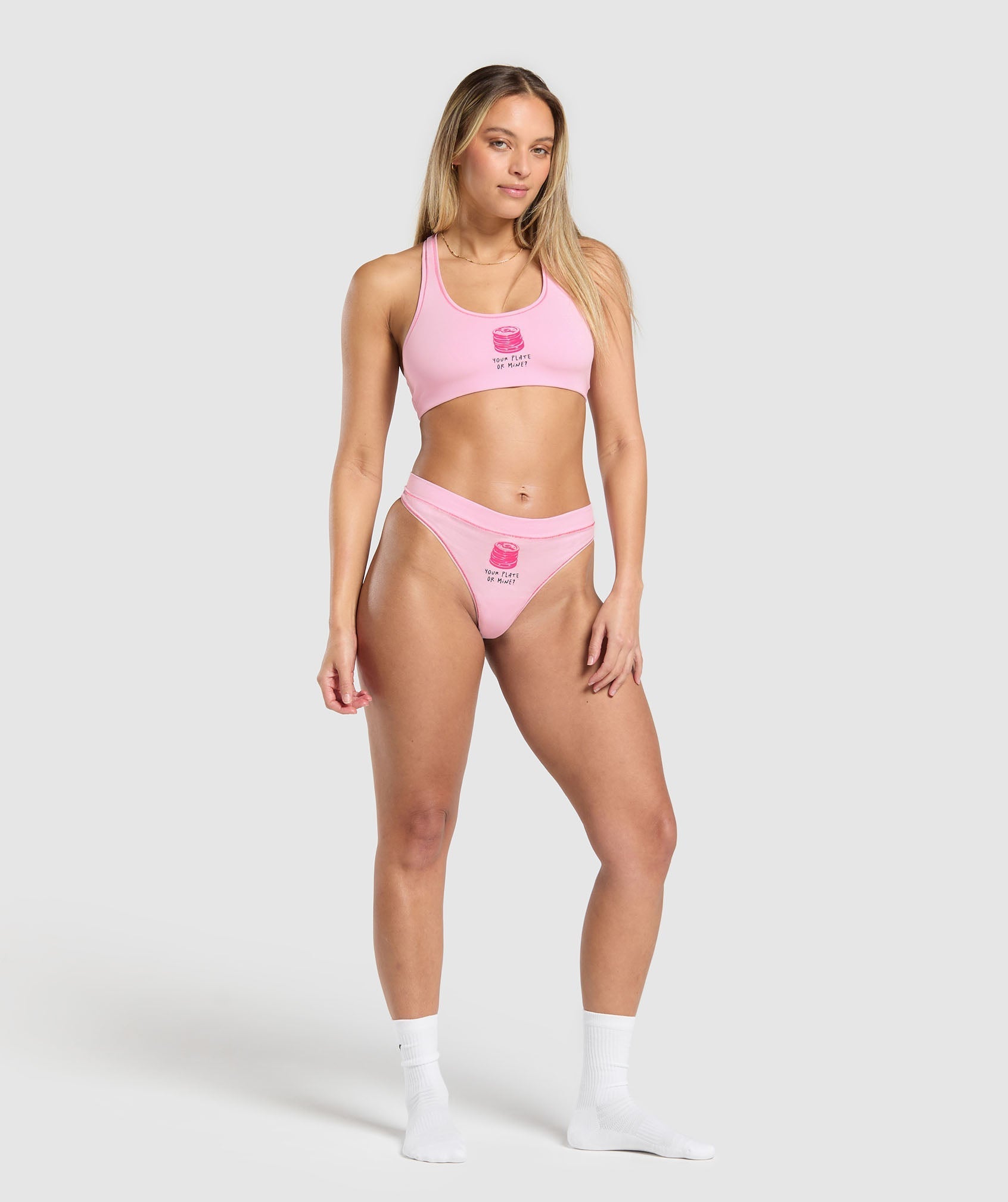 Your Plate or Mine Bralette - Dolly Pink