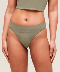 Cotton Graphic Thong - Linen Brown