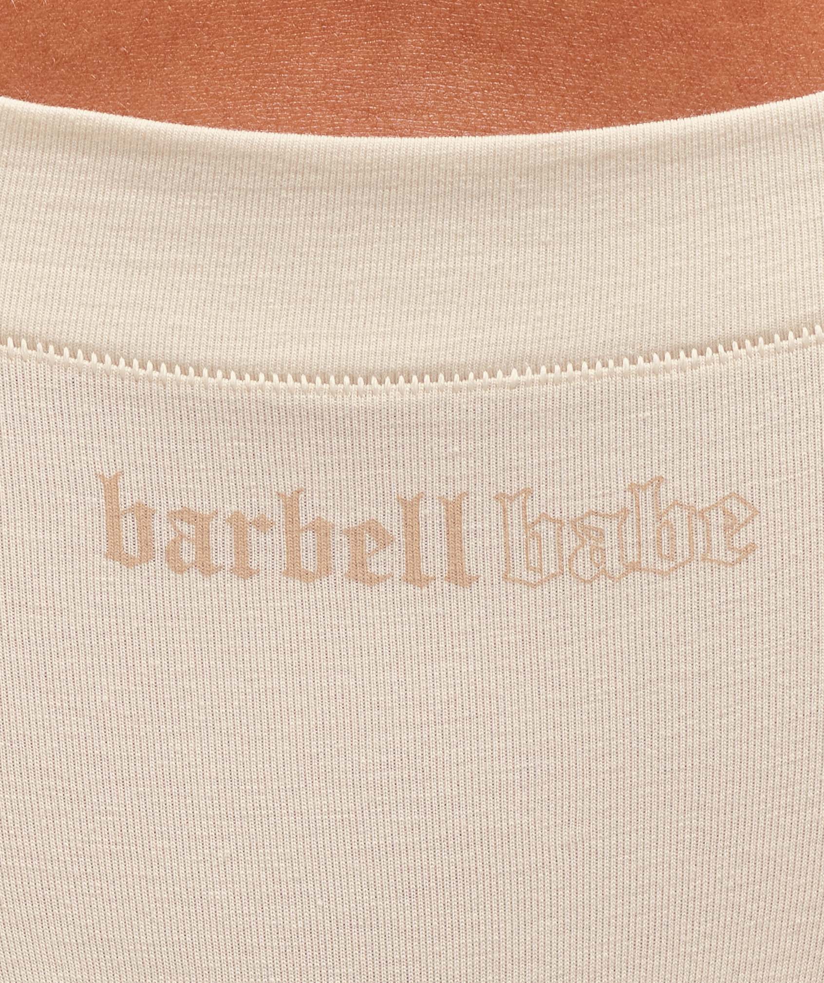 Cotton Graphic Thong - Oat White