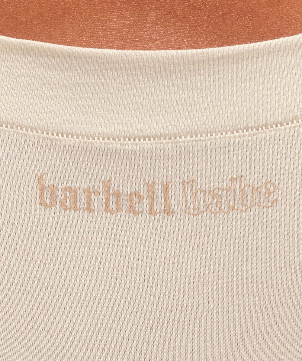 Cotton Graphic Thong - Oat White