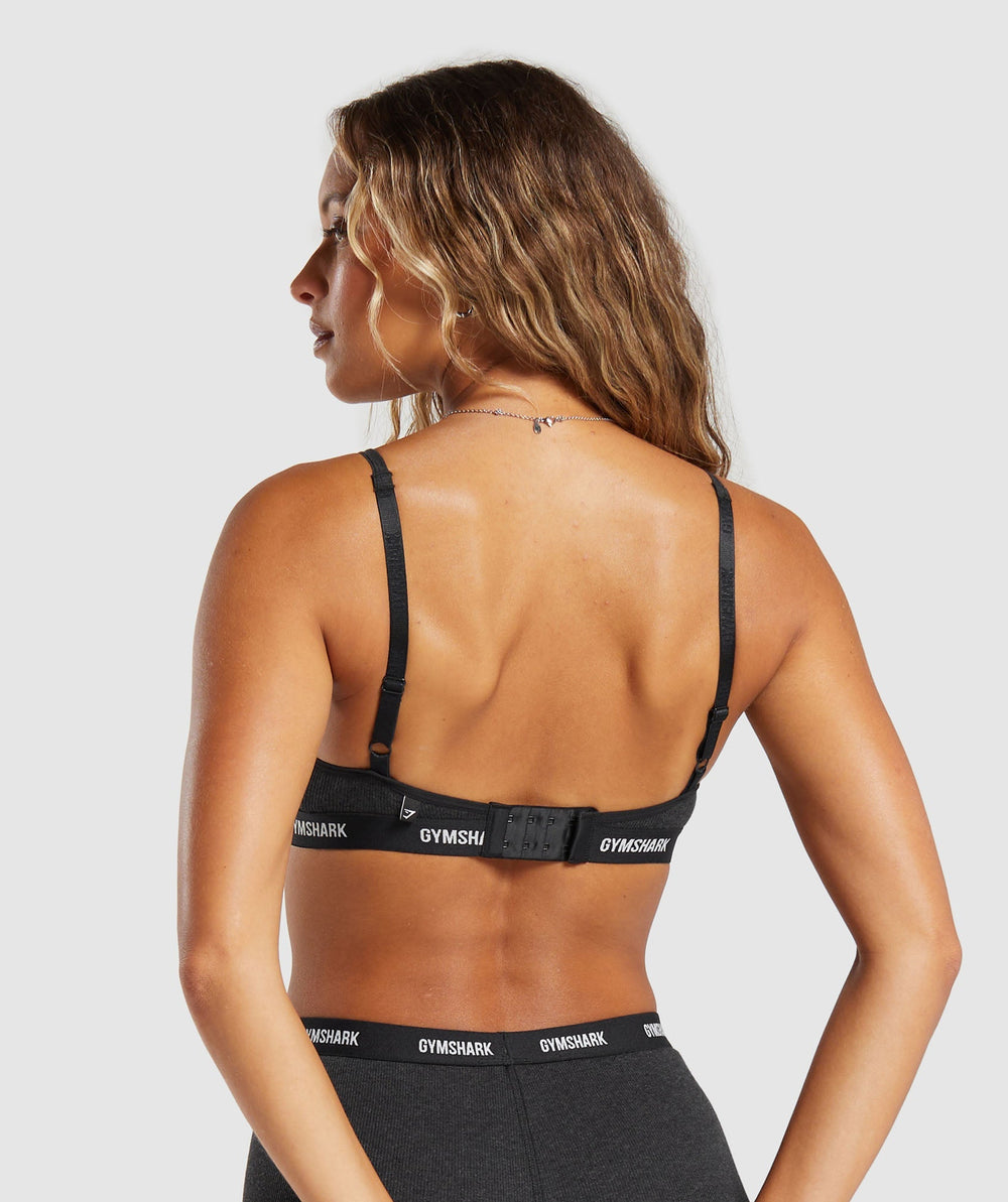 Rib Bralette - Midnight Black Marl