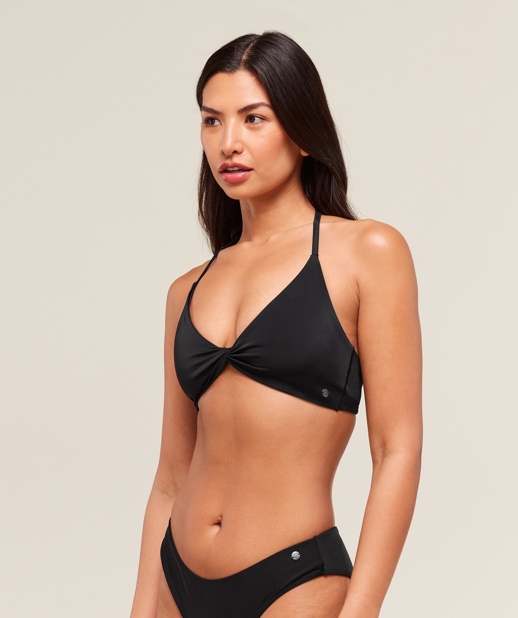 Twist Front Bikini Top - Black