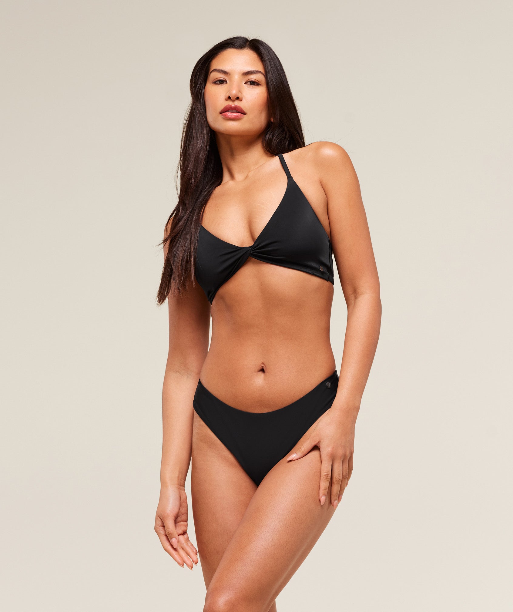 Twist Front Bikini Top - Black