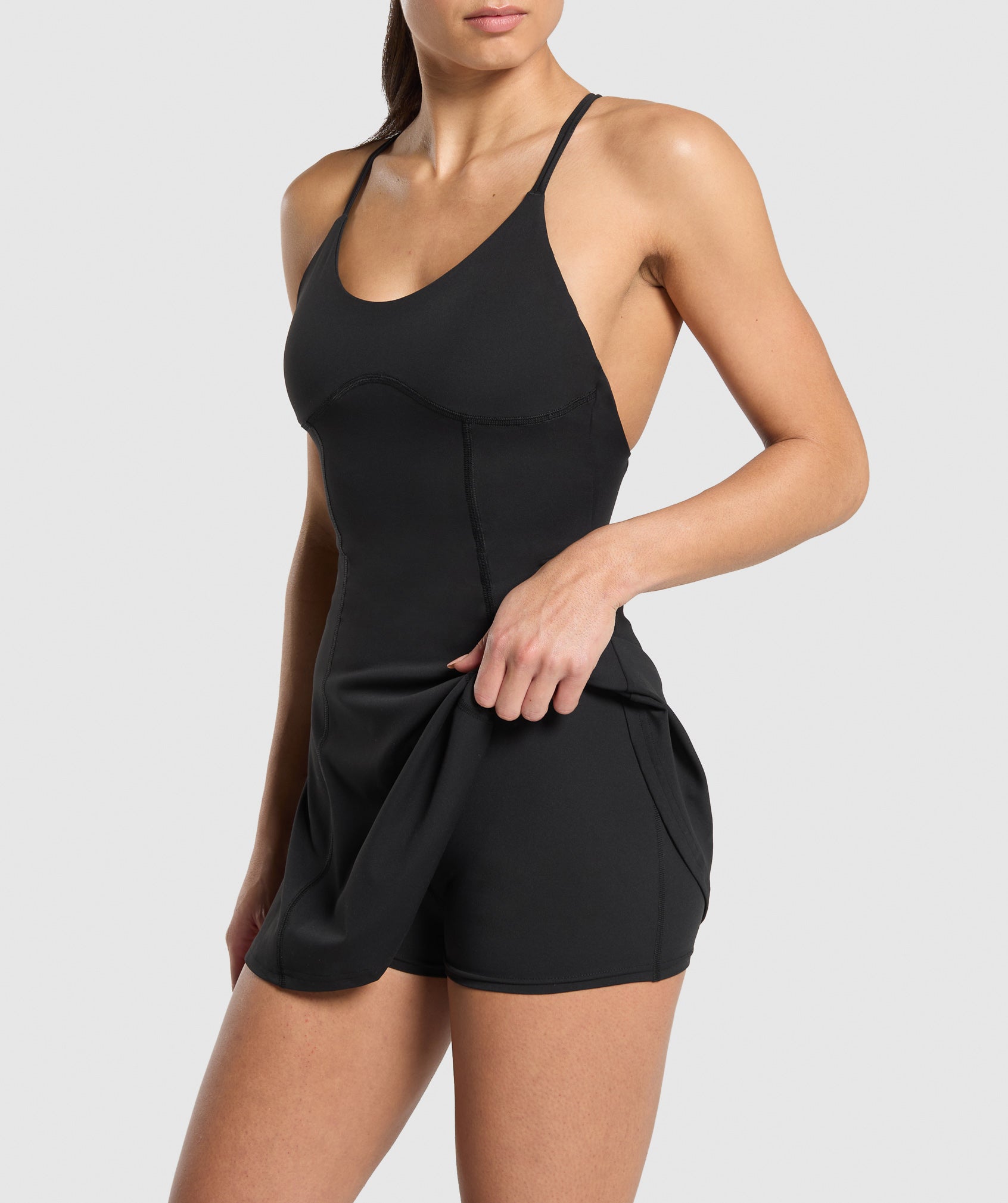 Strappy 2-in-1 Dress - Black
