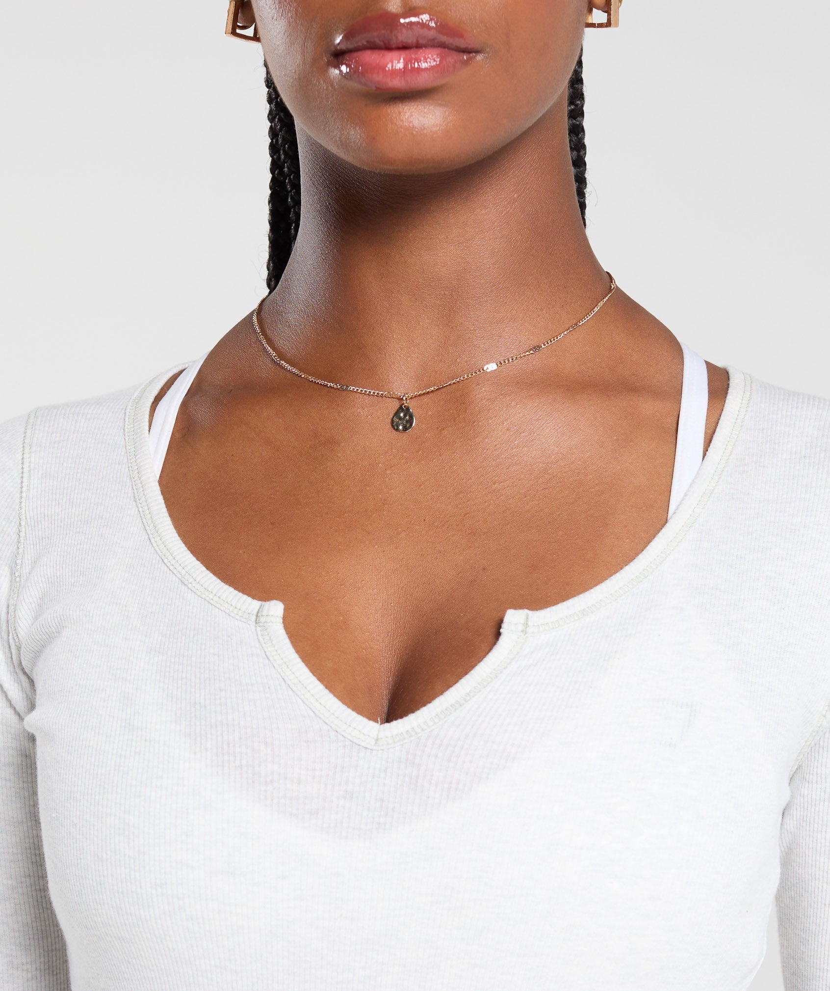 Ribbed Cotton Long Sleeve Bodysuit - White Marl