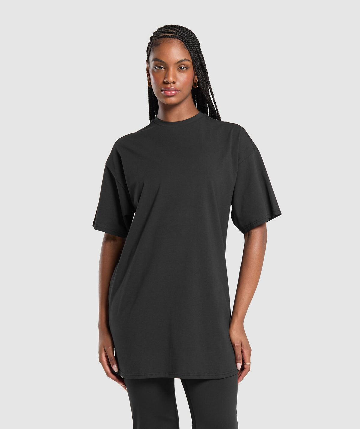 Oversized T-Shirt Dress - Black