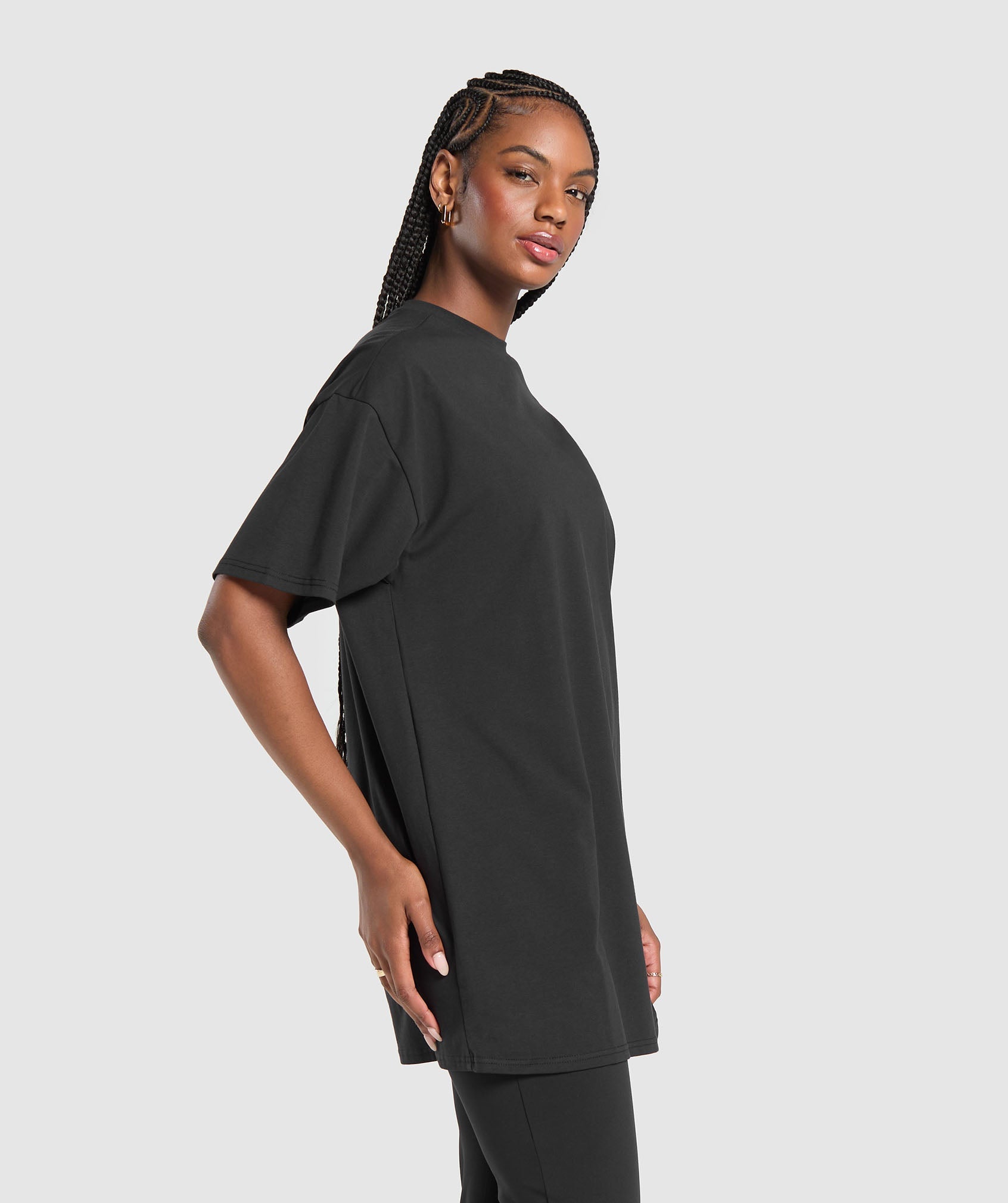 Oversized T-Shirt Dress - Black