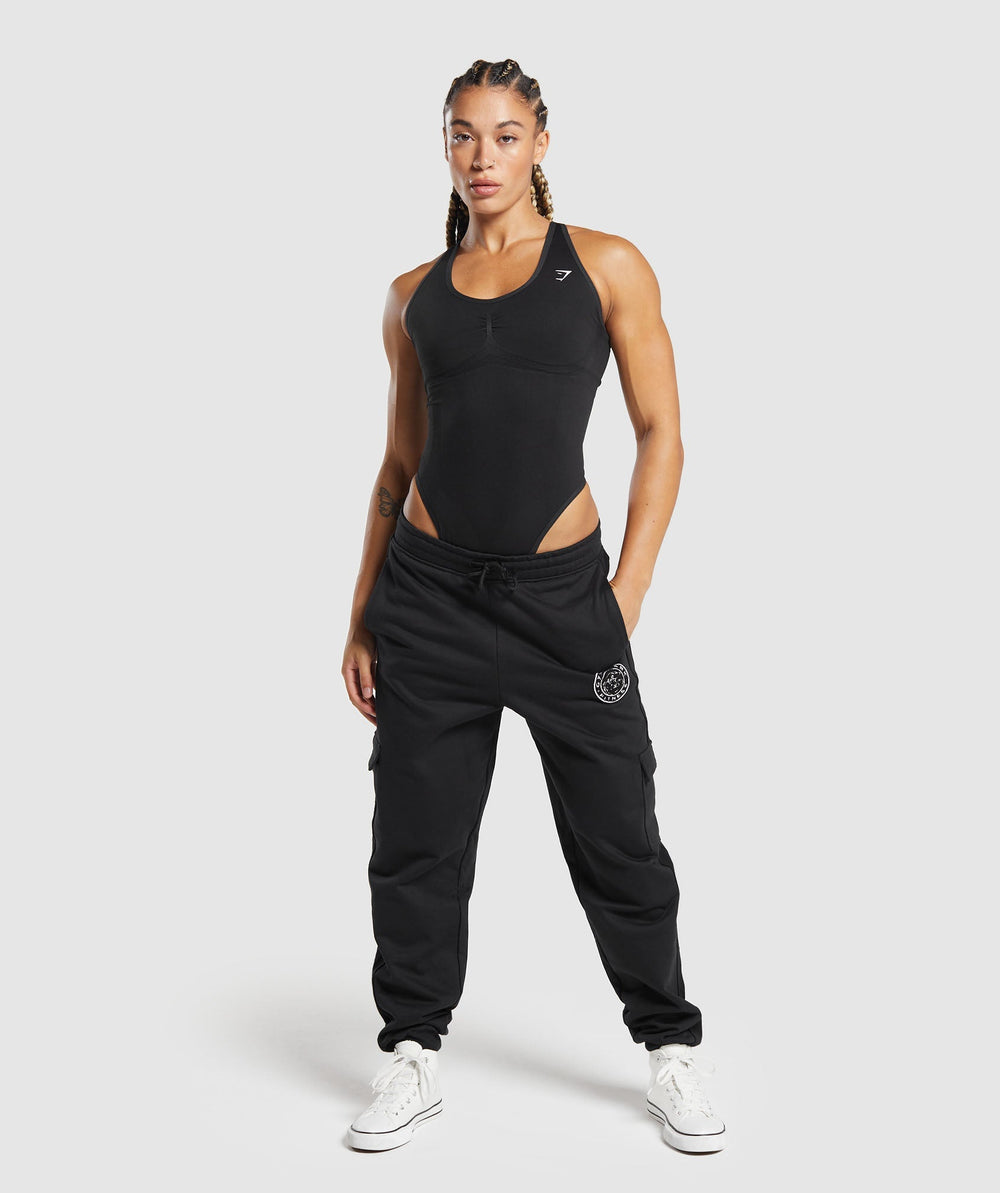 Lift Seamless Bodysuit - Black/Black Marl