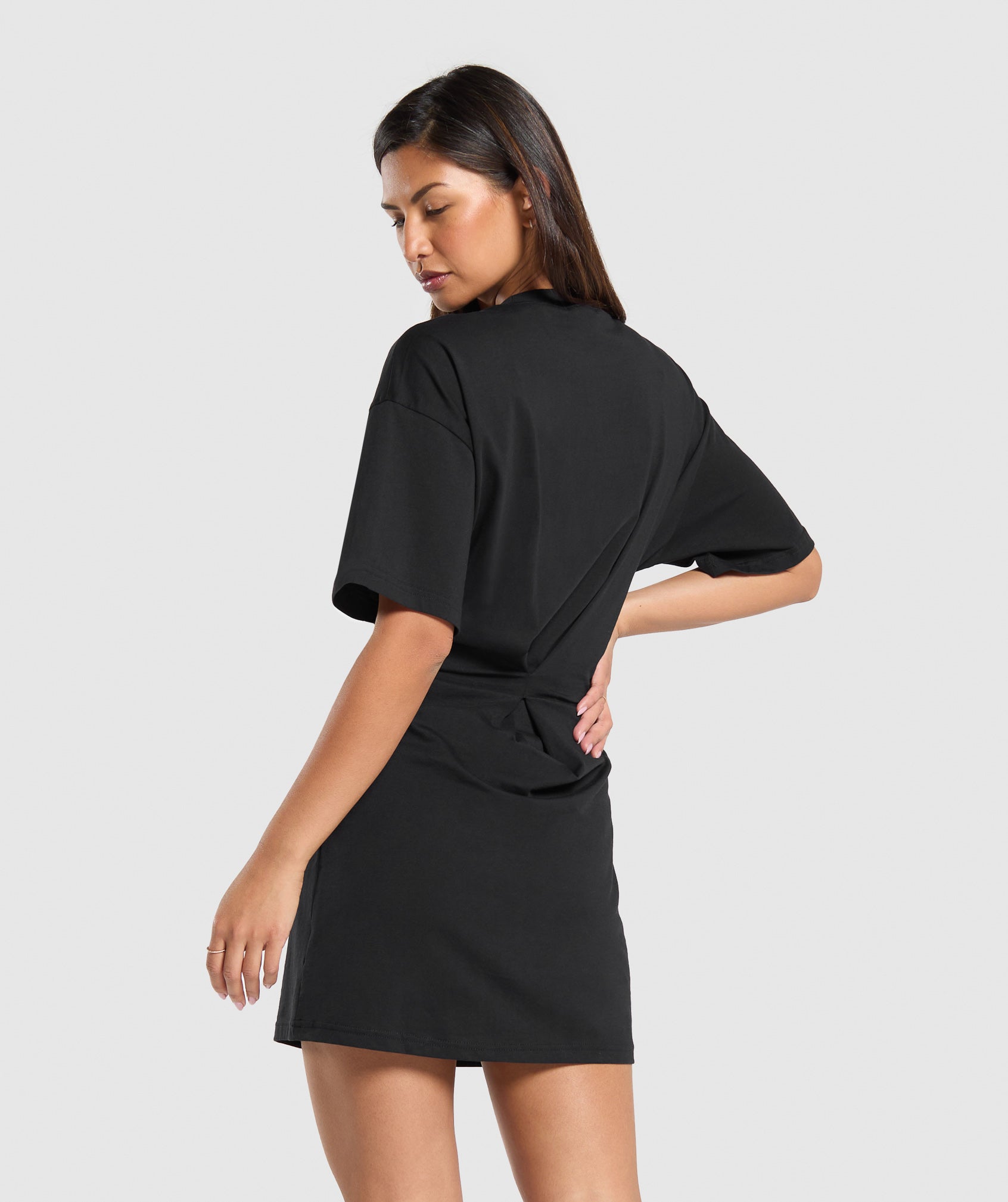 Lifting Longline T-Shirt Dress - Black