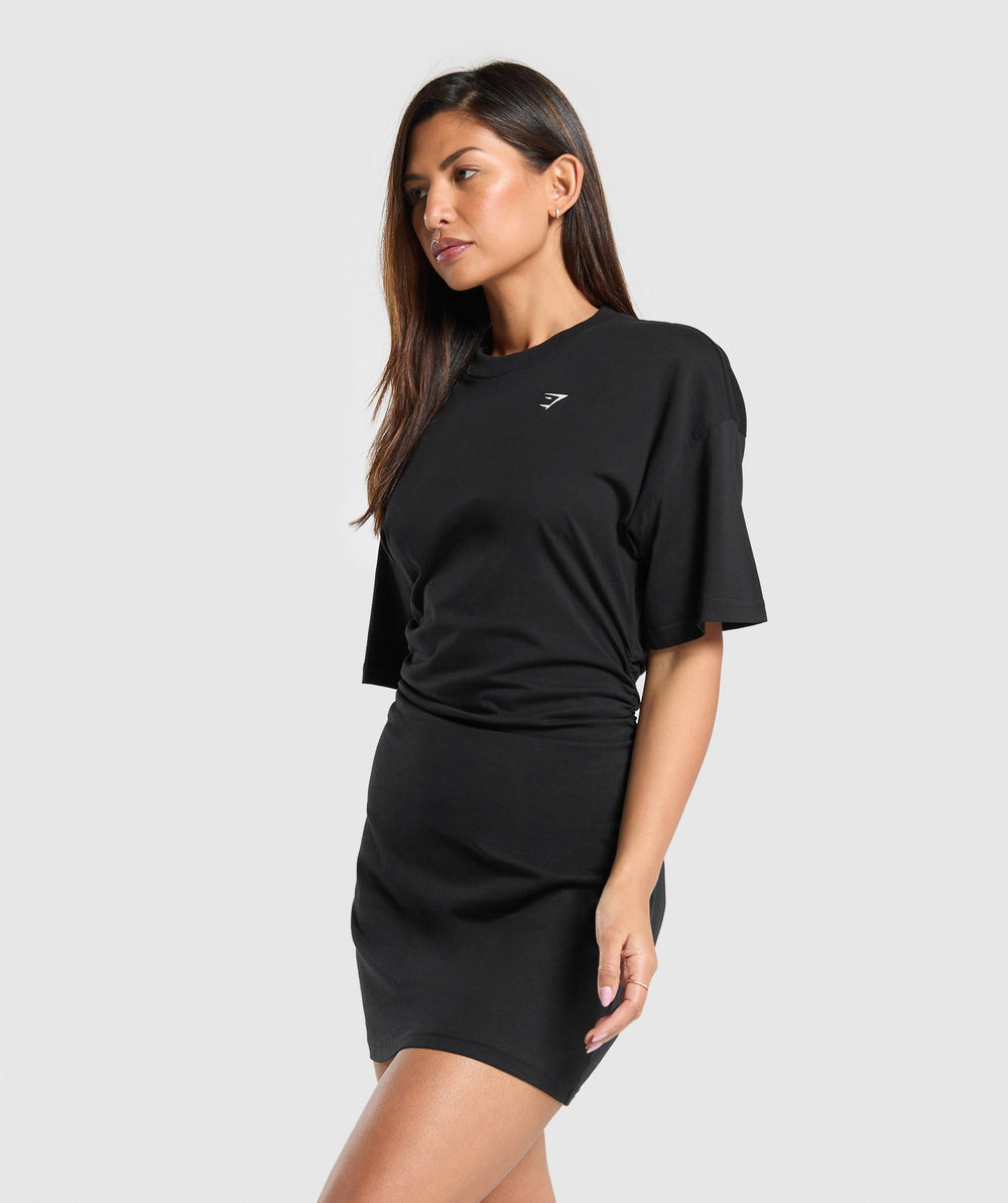 Lifting Longline T-Shirt Dress - Black