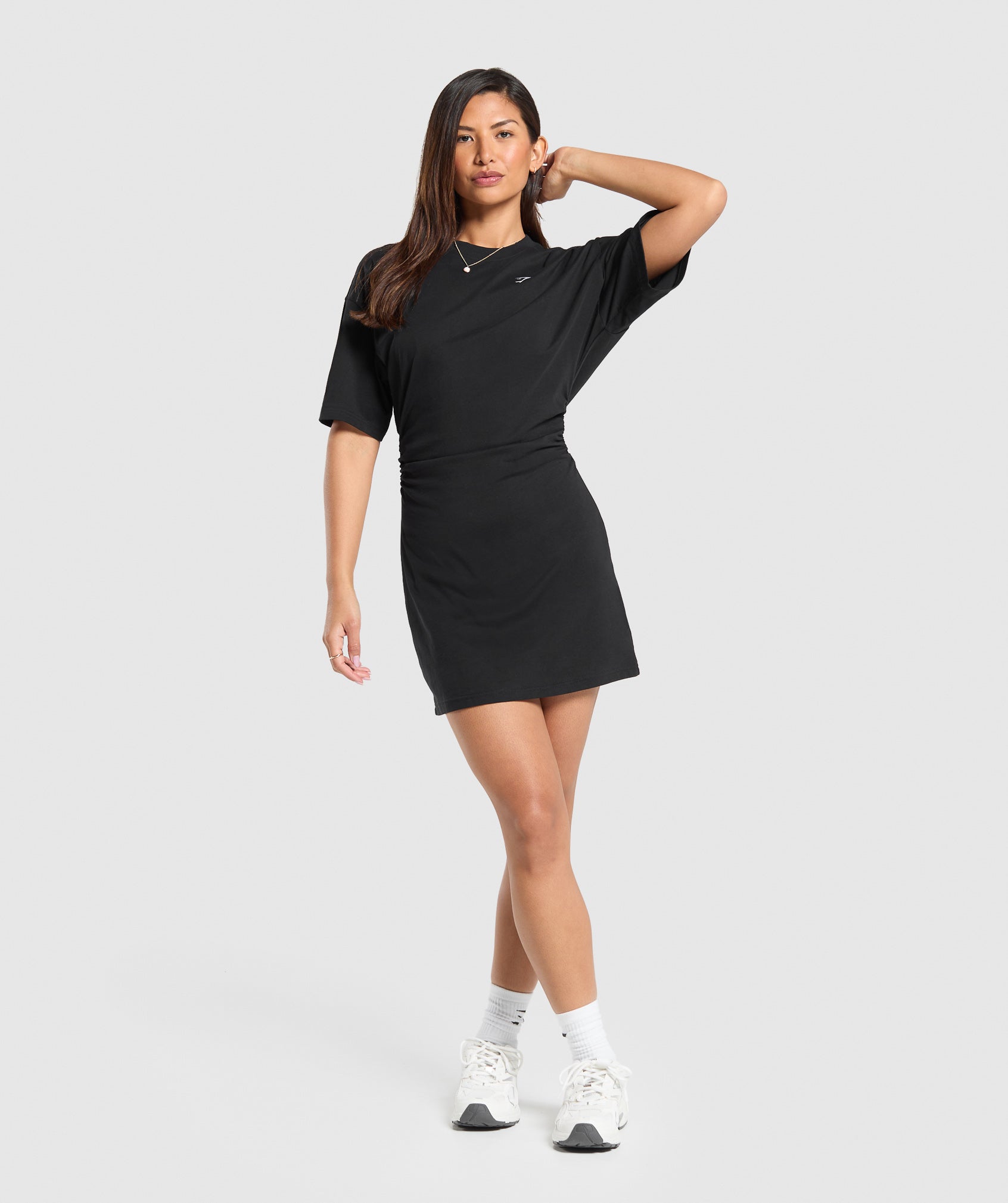 Lifting Longline T-Shirt Dress - Black