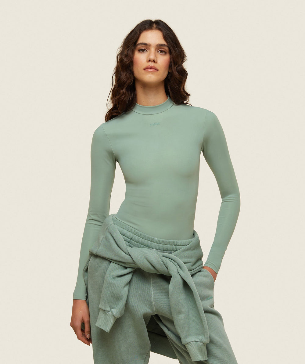 everywear Long Sleeve Active Bodysuit - Dollar Green