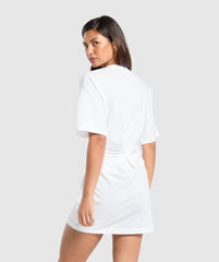 Lifting Longline T-Shirt Dress - White
