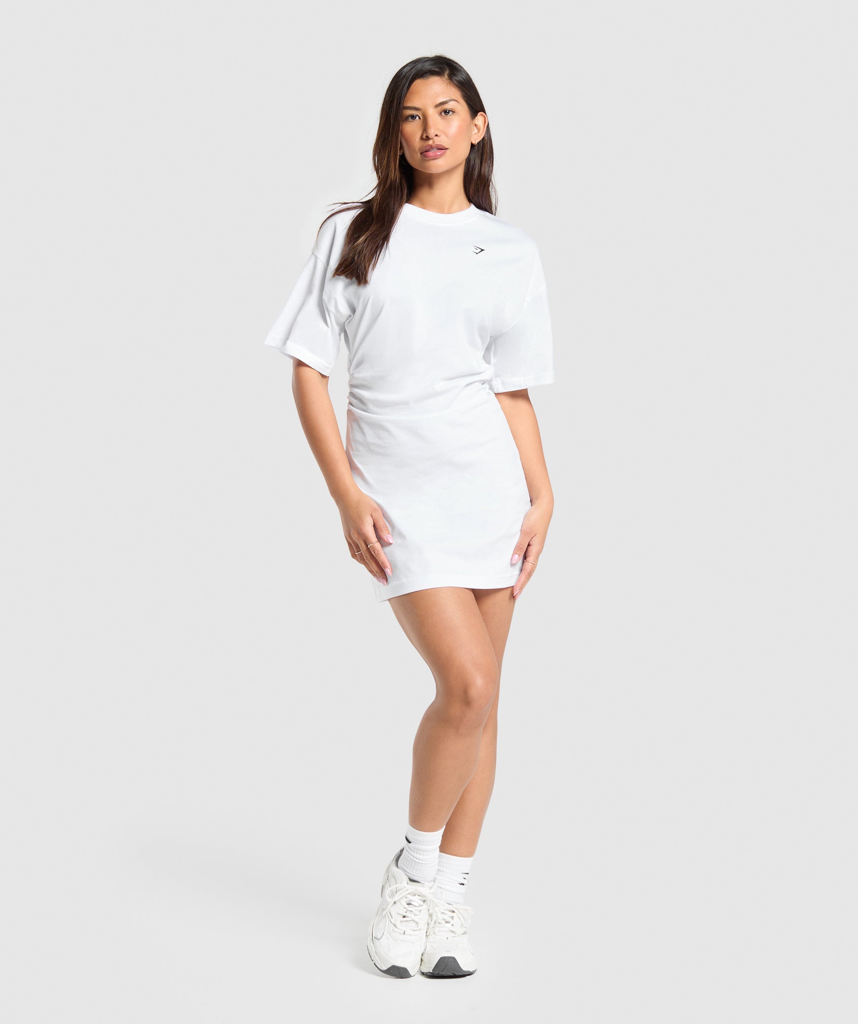 Lifting Longline T-Shirt Dress - White