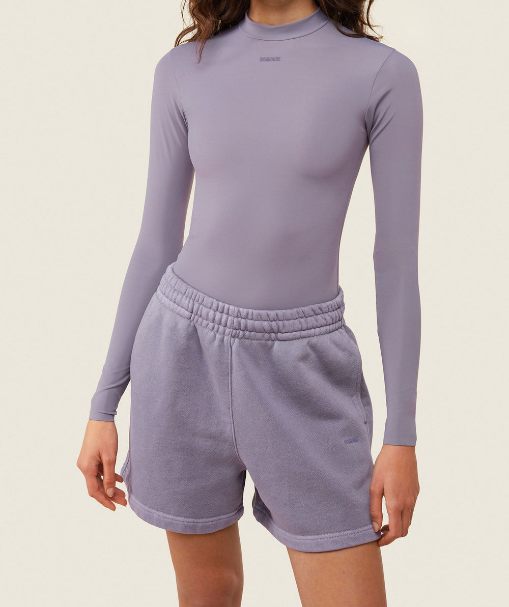 everywear Long Sleeve Active Bodysuit - Fog Purple