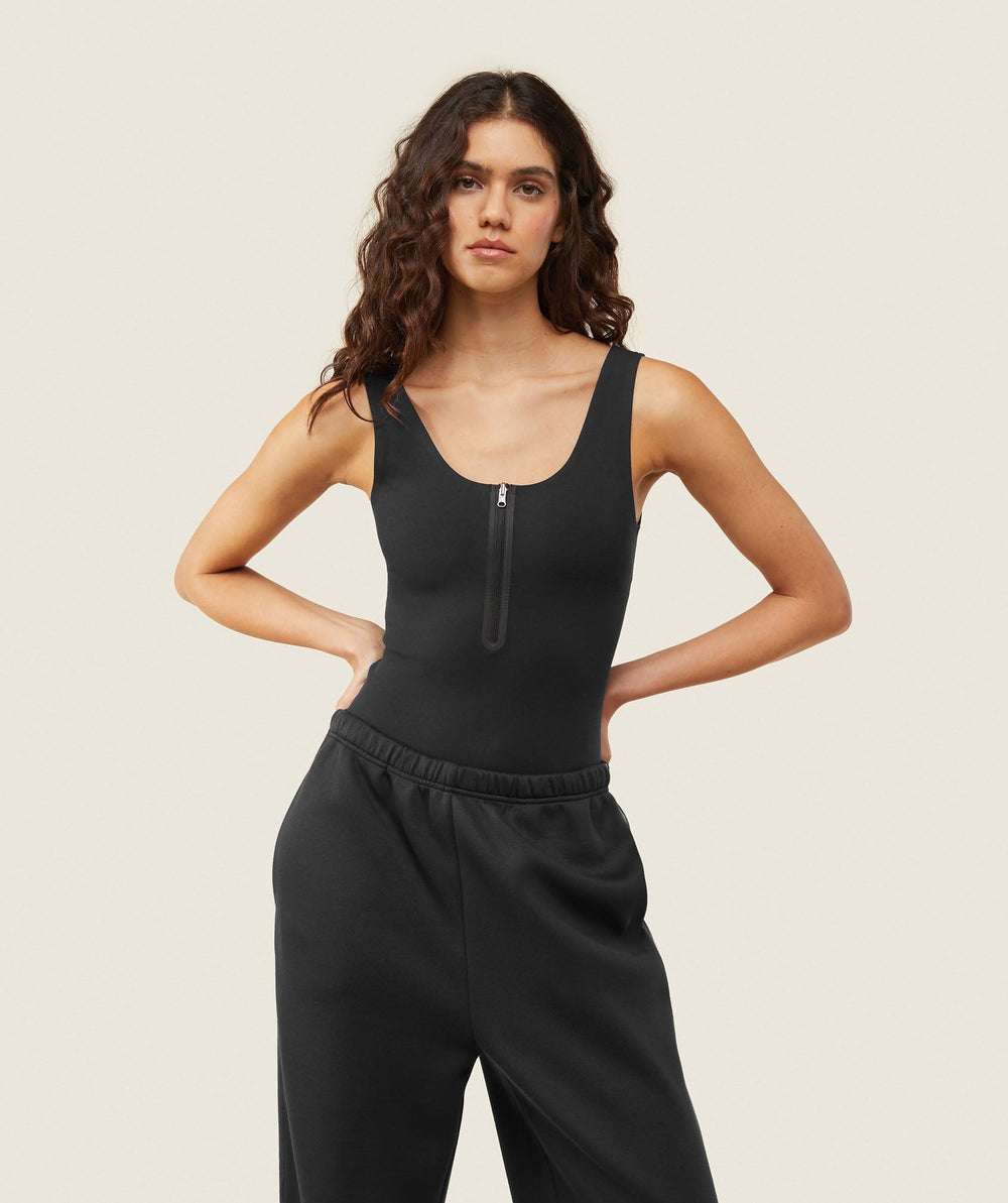 everywear Reversible Zip Leotard - Black/Heavy Blue