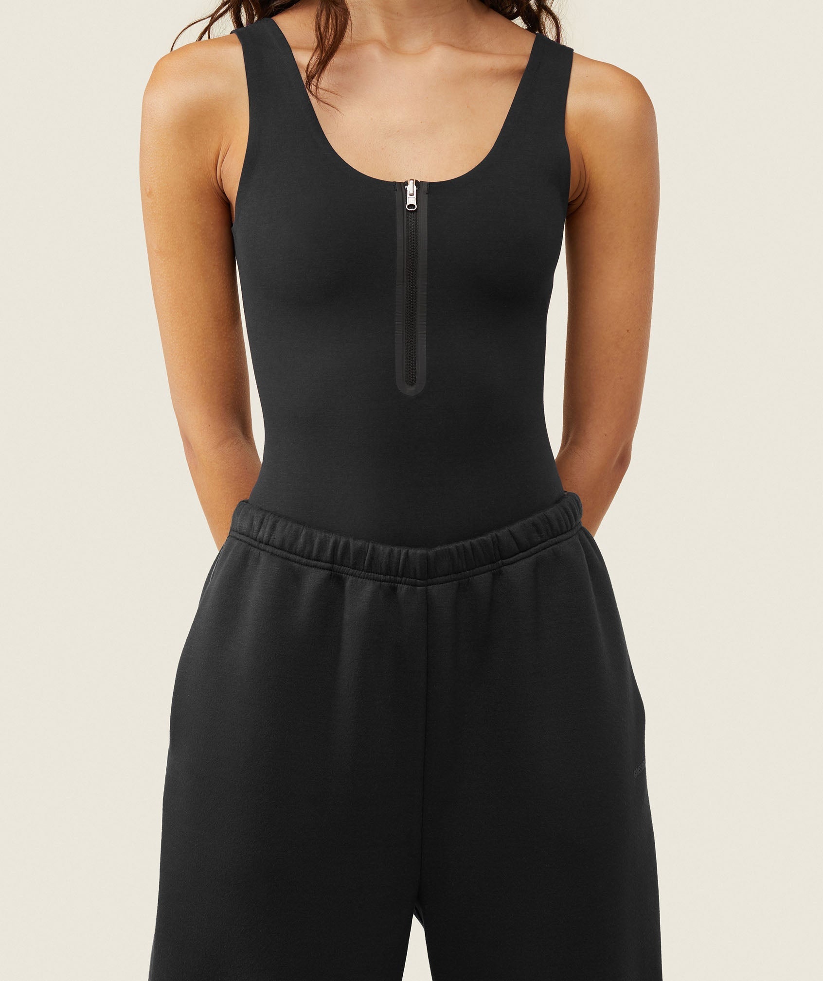 everywear Reversible Zip Leotard - Black/Heavy Blue