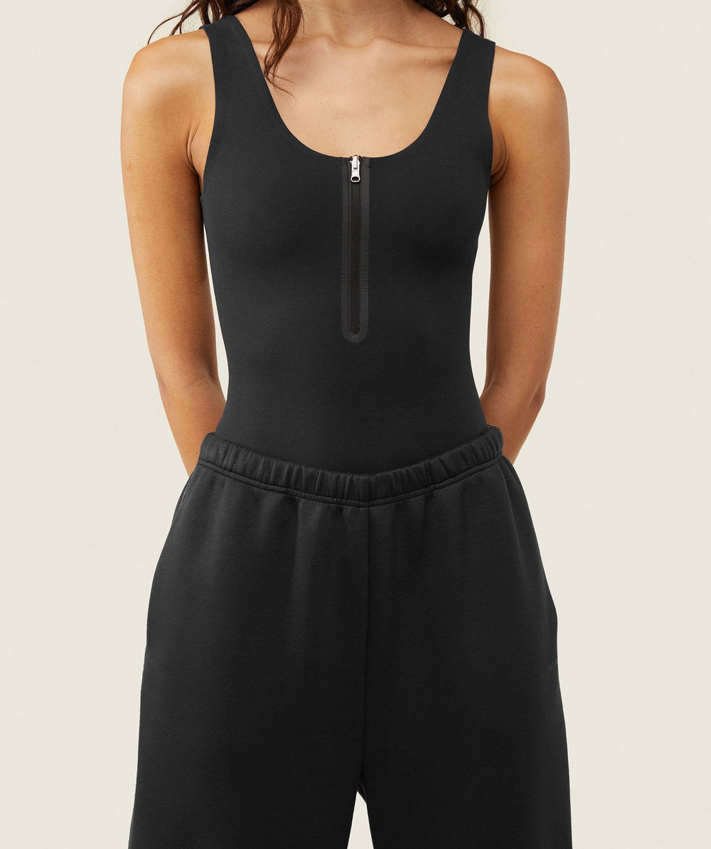 everywear Reversible Zip Leotard - Black/Heavy Blue