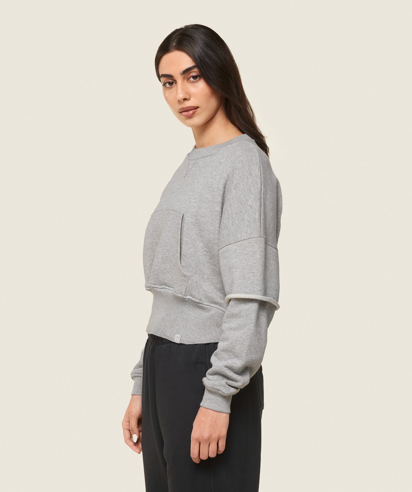 GS x Leana Deeb Sweat - Light Grey Marl