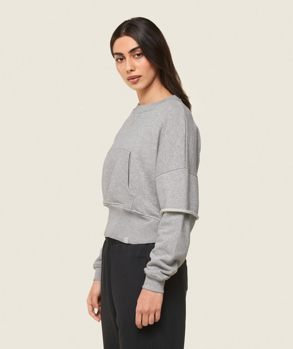 GS x Leana Deeb Sweat - Light Grey Marl