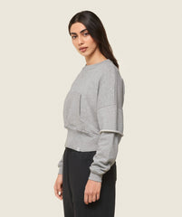 GS x Leana Deeb Sweat - Light Grey Marl