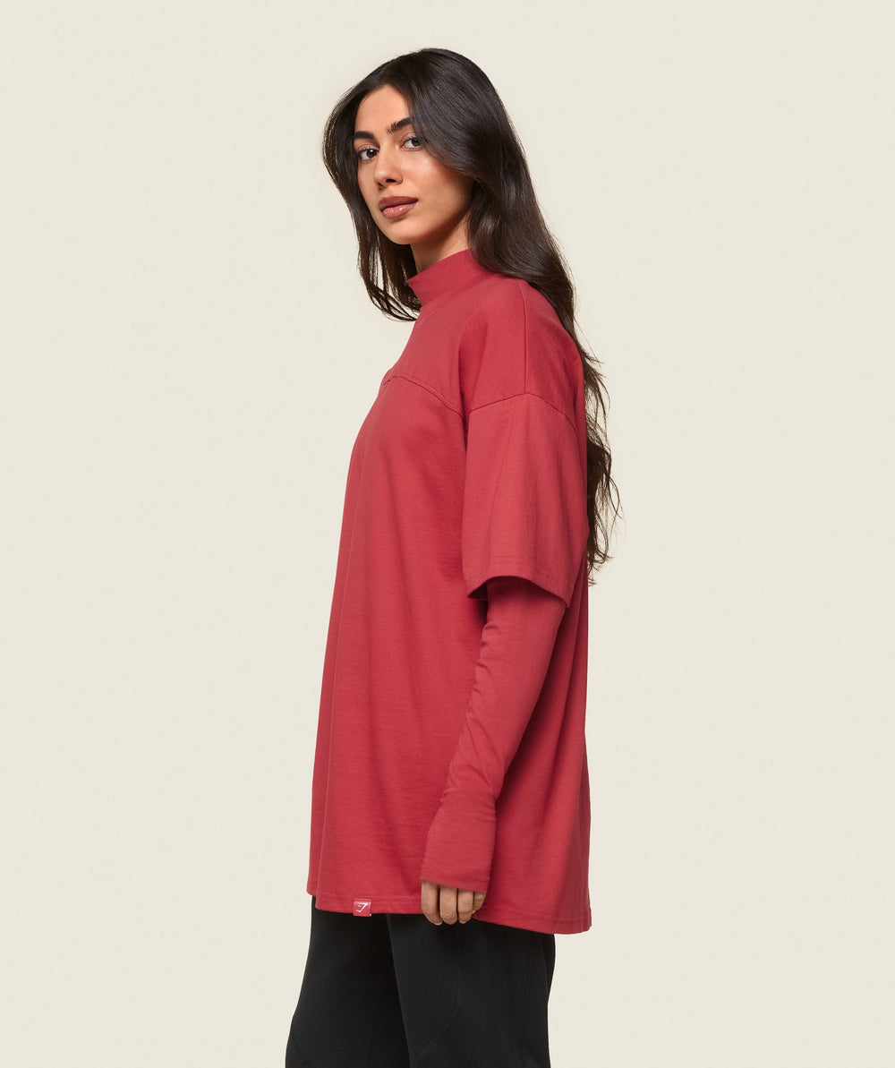 GS x Leana Deeb Oversized T-shirt - Vivid Red