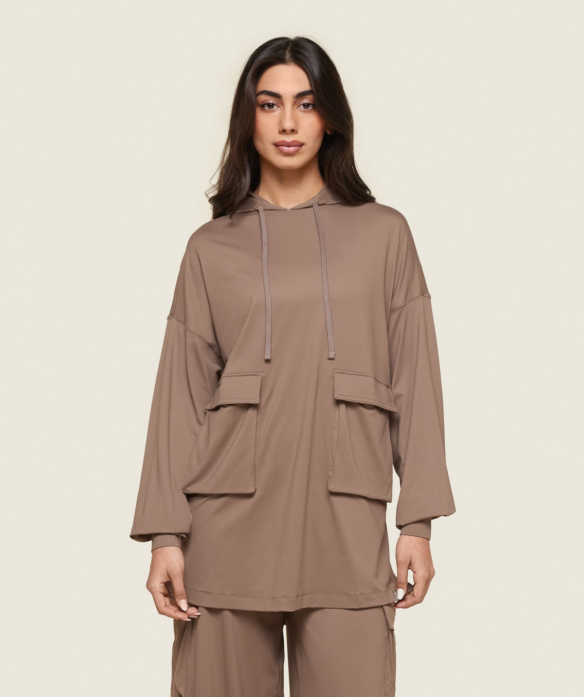GS x Leana Deeb Oversized Hoodie - Soul Brown