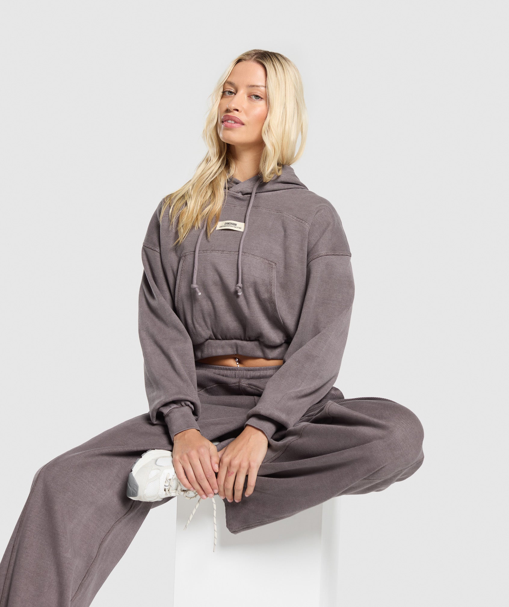 Rest Day Ribbed Hoodie - Brushed Purple