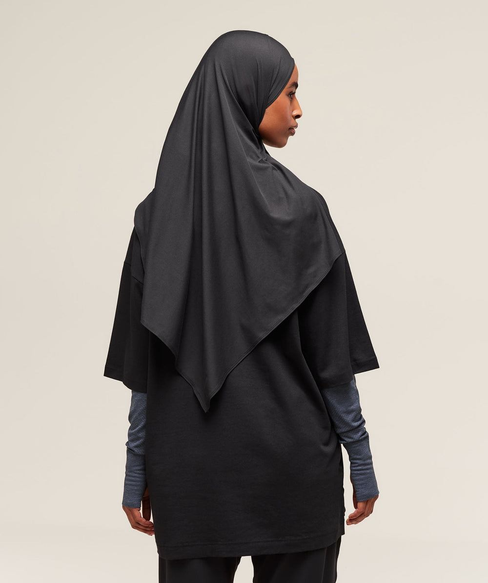 Covered Longline Cotton T-Shirt - Black