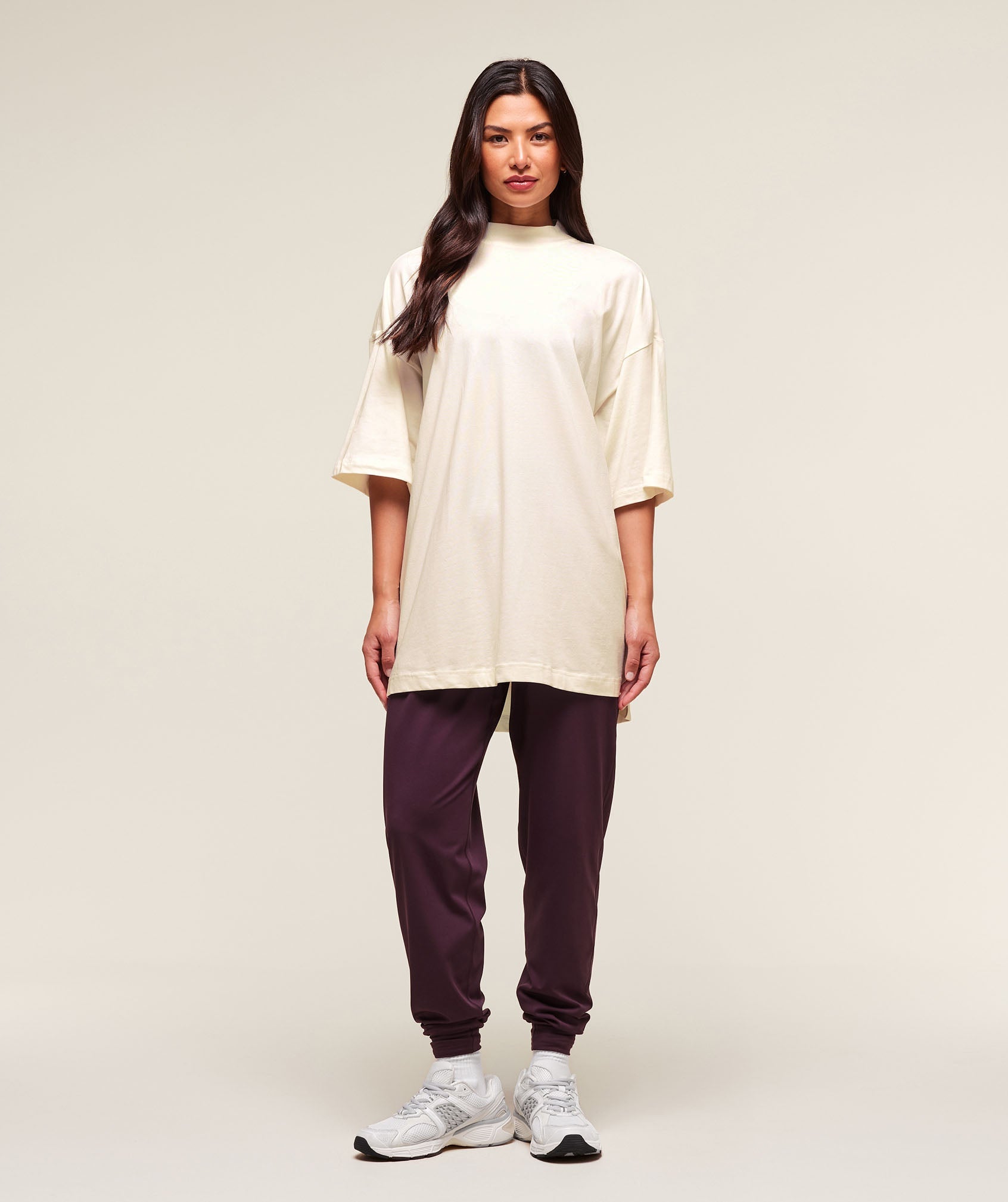 Covered Longline Cotton T-Shirt - Soft White