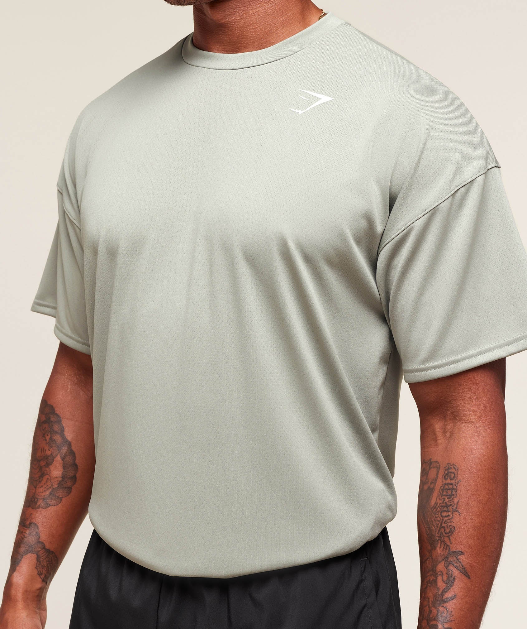 Oversized Performance T-Shirt - Stone Grey