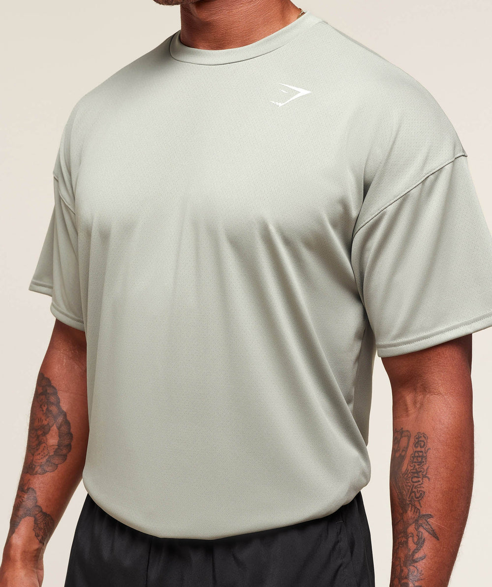 Oversized Performance T-Shirt - Stone Grey