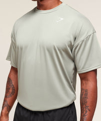 Oversized Performance T-Shirt - Stone Grey