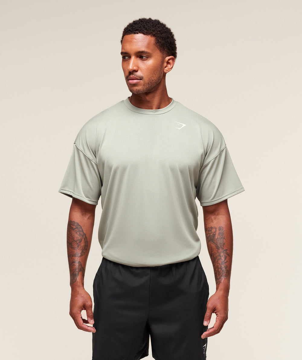 Oversized Performance T-Shirt - Stone Grey