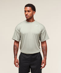 Oversized Performance T-Shirt - Stone Grey