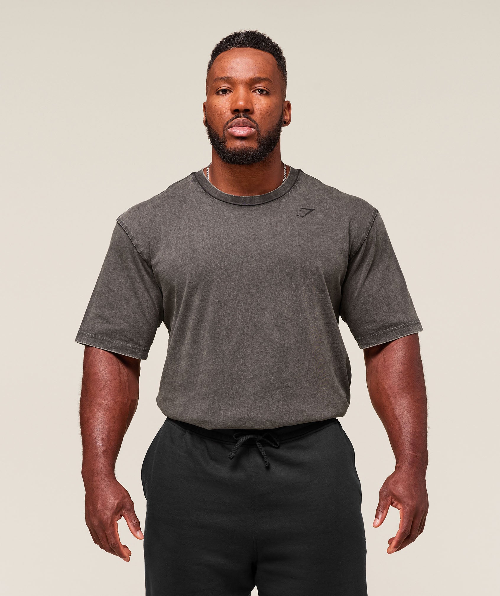 Power Washed T-Shirt - Onyx Grey/Acid Wash Small Ball