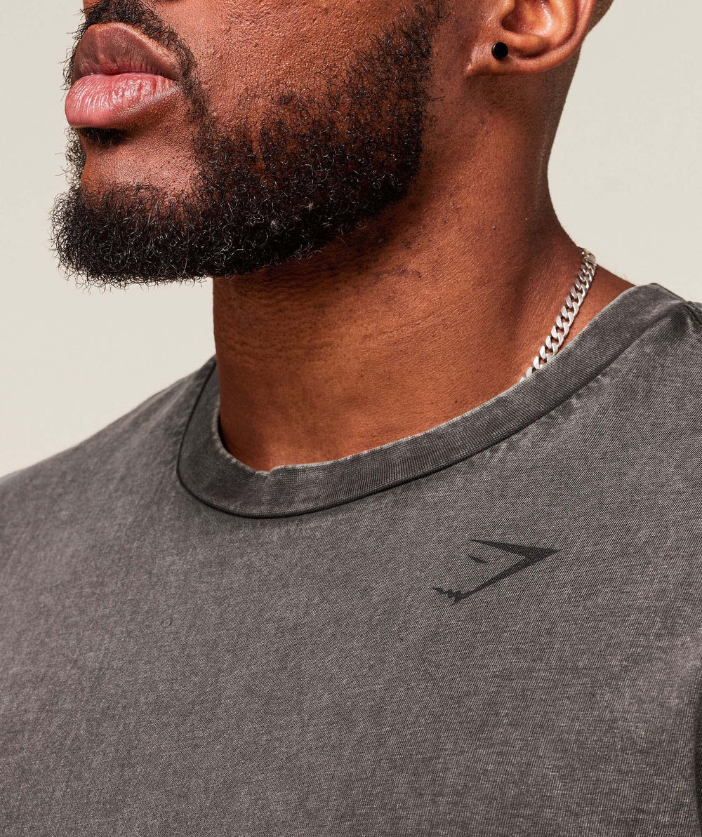 Power Washed T-Shirt - Onyx Grey/Acid Wash Small Ball