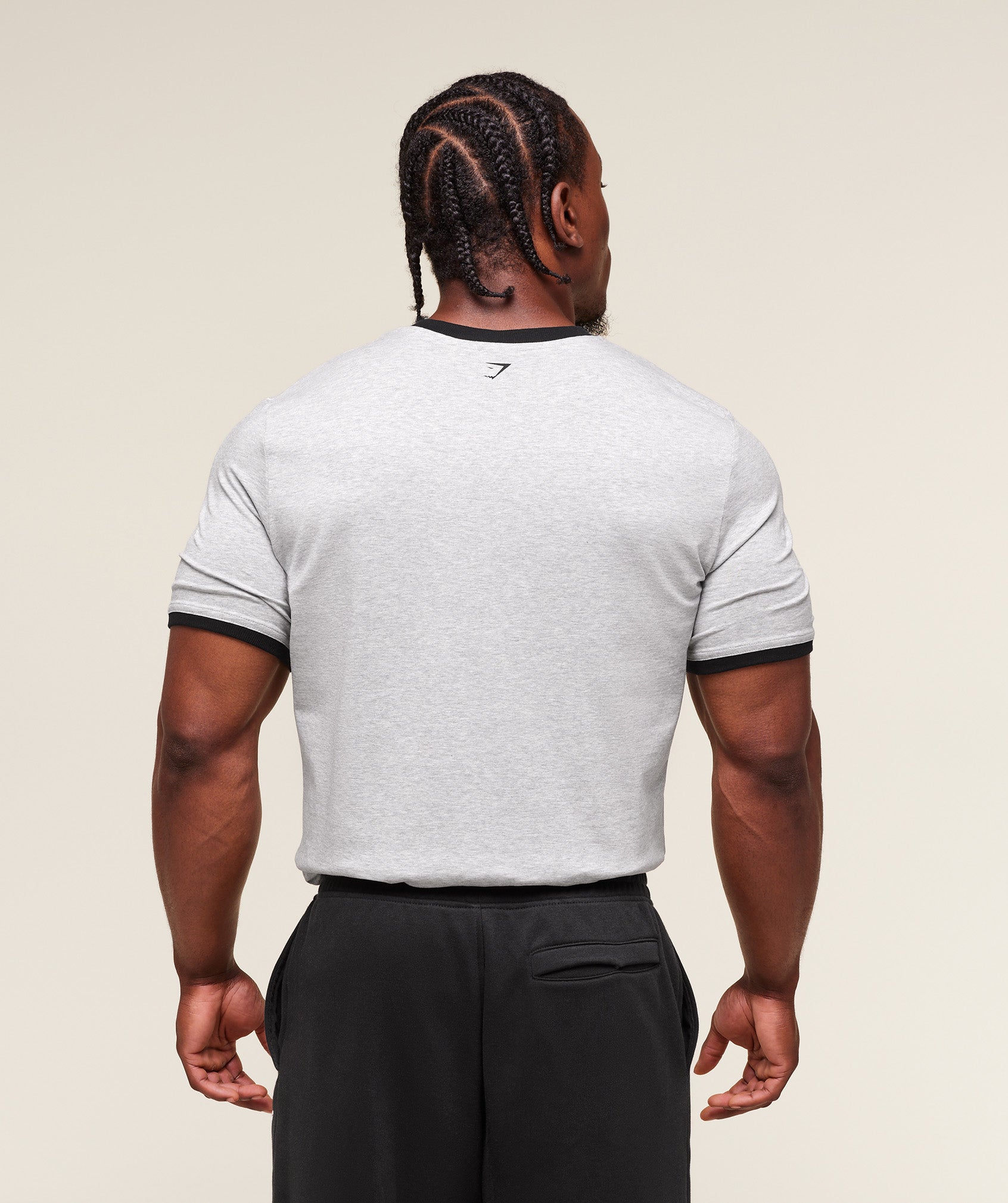 XXL Strength Dept Ringer T-Shirt - Light Grey Core Marl